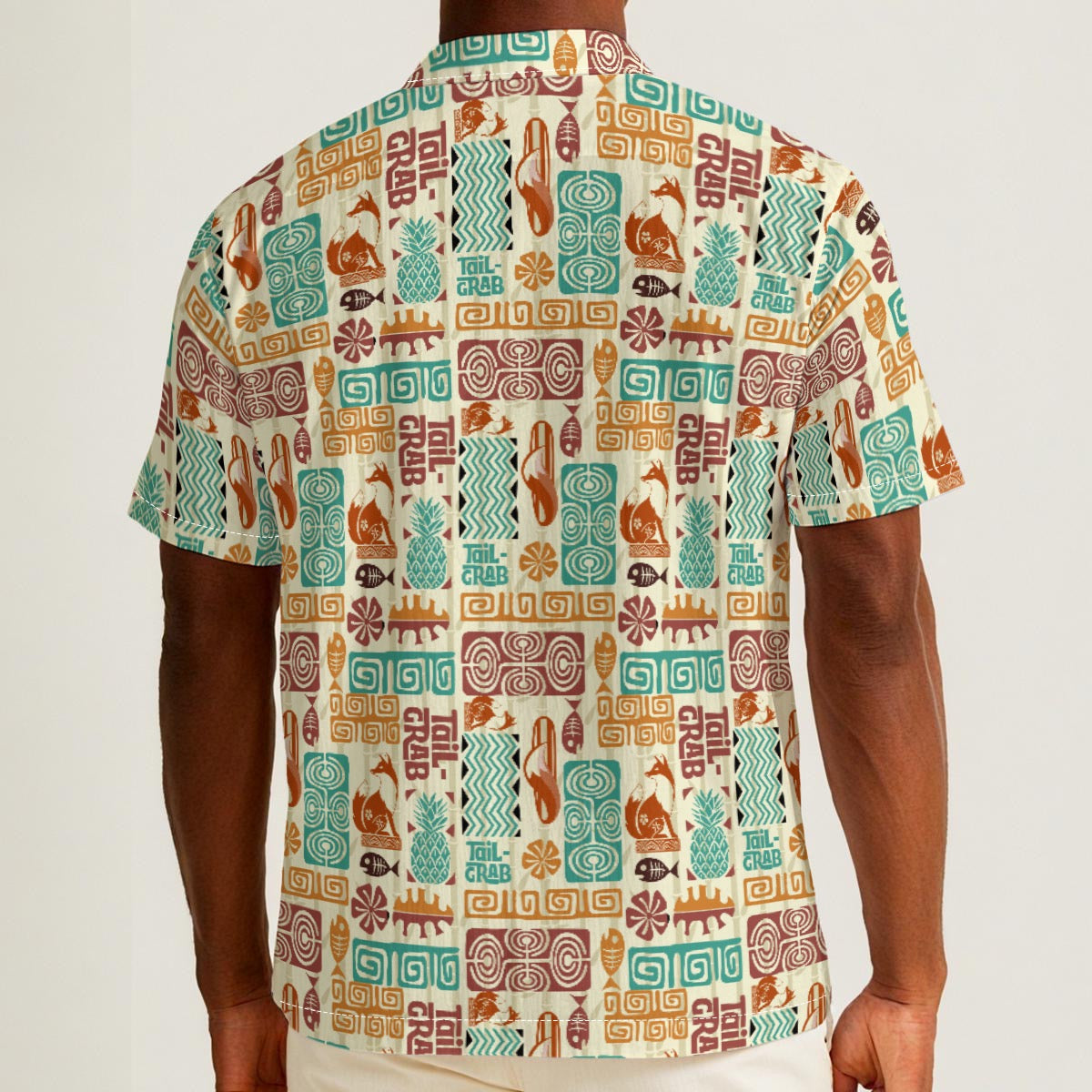 All-Over Print Men's Hawaiian Shirt With Button Closure |115GSM Cotton poplin