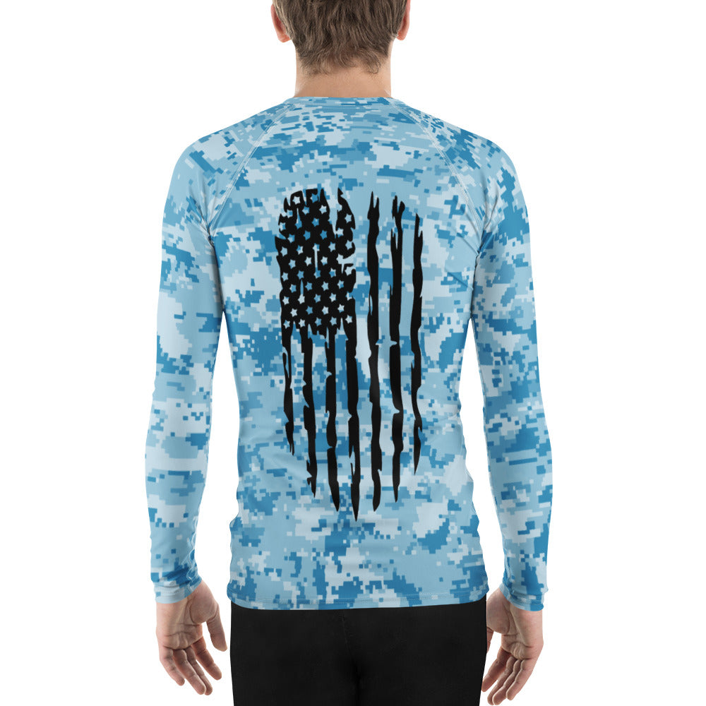 Men's Rash Guard Blue Men's Rash Guard Blue Camo, Blue – Tail-Grab